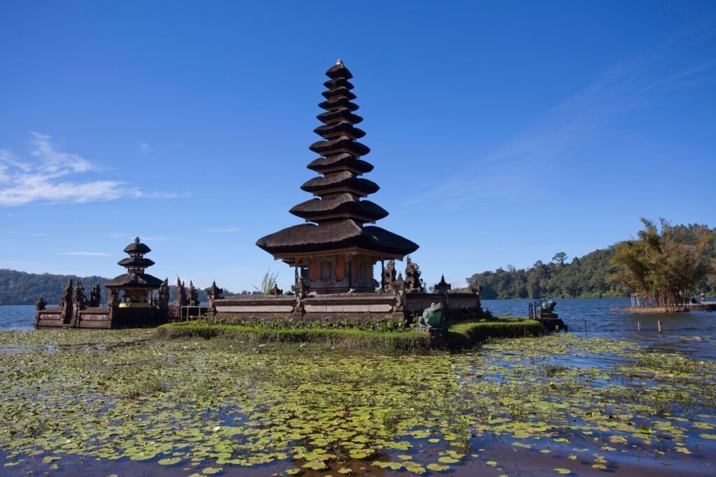Ulun Danu Beratan Temple on the lake in Bali